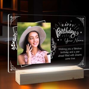 Personalized Birthday Gifts | Acrylic 3d Photo Lamp | Lovely Photo Gift (9×8 Inches)| Design 2