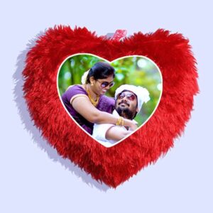 Personalized Valentines day Photo Pillow | Red Heart