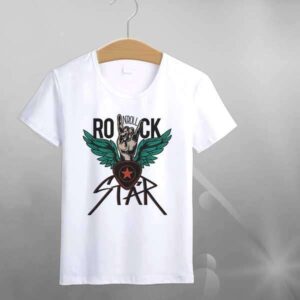 Personalized t-shirt white for men rocking star